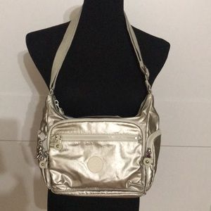 Kipling Gold mettalic shoulder bag